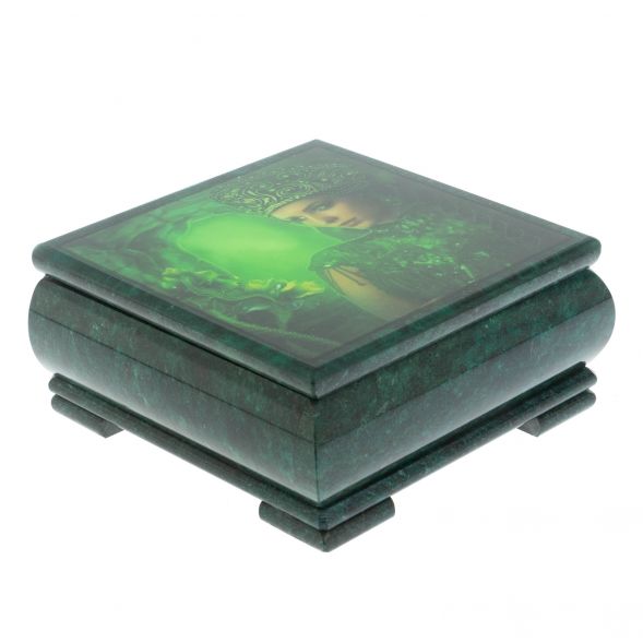 Шкатулка &amp;quot;Хозяйка медной горы&amp;quot; из змеевика 18х18хх8 см 128337