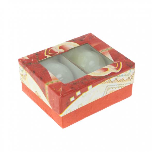 Набор из двух рюмок 20 мл для водки на ножке камень оникс 3,8х6 см в коробке (1,5х2,5) 121899