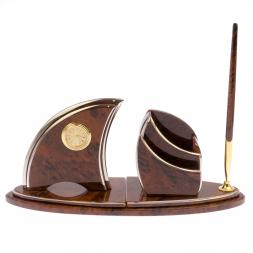 Письменный набор &amp;quot;Парус&amp;quot; камень обсидиан