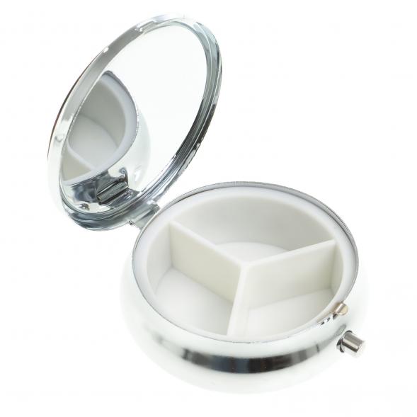 Таблетница на 3 отсека камень малахит цвет серебро 123208