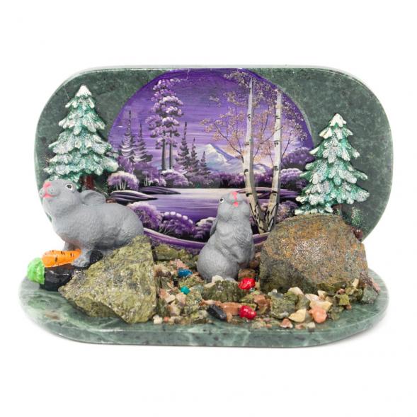 Настольный сувенир &amp;quot;Два зайца&amp;quot; 116589