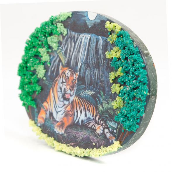 Панно из камня на подставке &amp;quot;Тигр у водопада&amp;quot; 116895