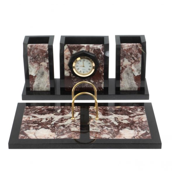 Настольный набор &amp;quot;Оптима&amp;quot; с часами из камня креноид 127866