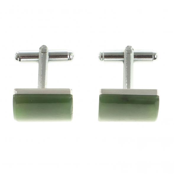 Запонки камень нефрит квадратные 123840