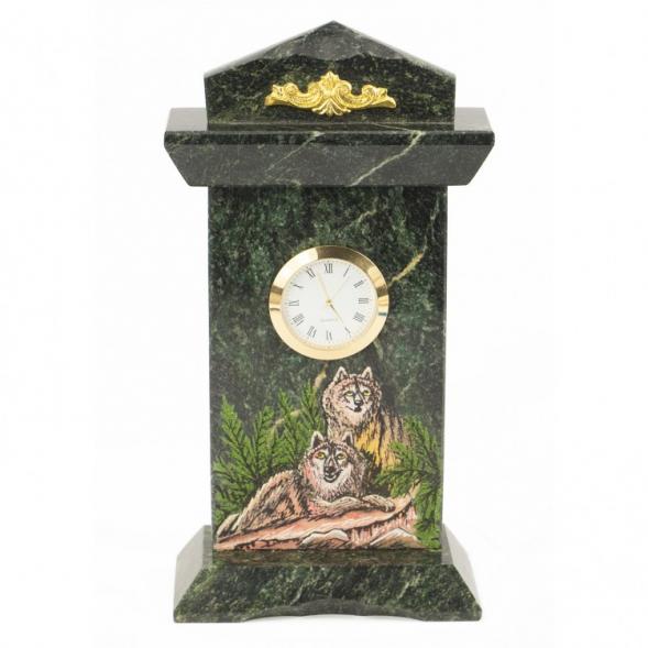 Часы &amp;quot;Волки&amp;quot; змеевик 118103