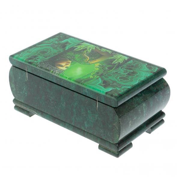 Шкатулка &amp;quot;Хозяйка медной горы&amp;quot; из змеевика 18х10х8,5 см 128416