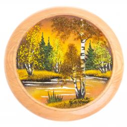 Тарелка декоративная "Осень золотая" 25 см каменная крошка