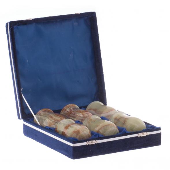 Набор стаканов 6 шт из камня оникс 160 мл 6,3х9,5 см в футляре (2,5х4) 121901