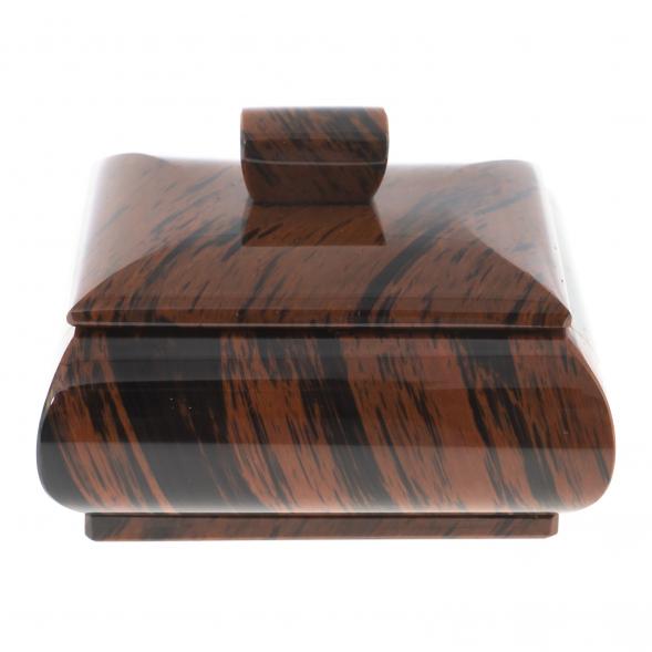 Шкатулка из коричневого обсидиана 9х7х6 см 122357