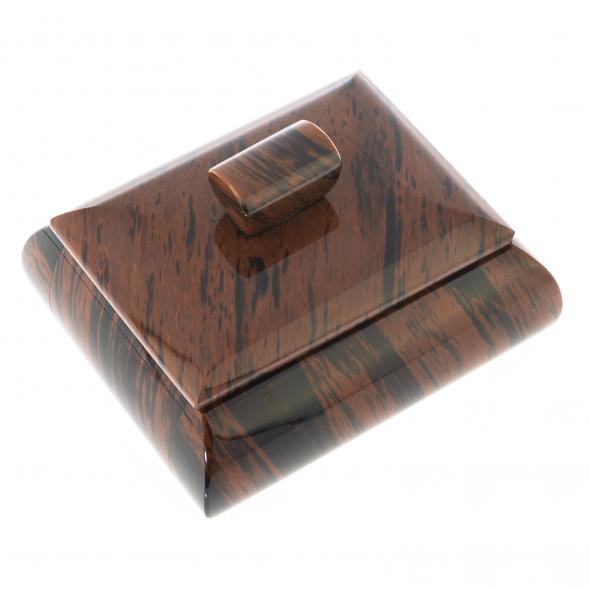 Шкатулка из коричневого обсидиана 9х7х6 см 122357