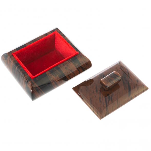 Шкатулка из коричневого обсидиана 9х7х6 см 122357