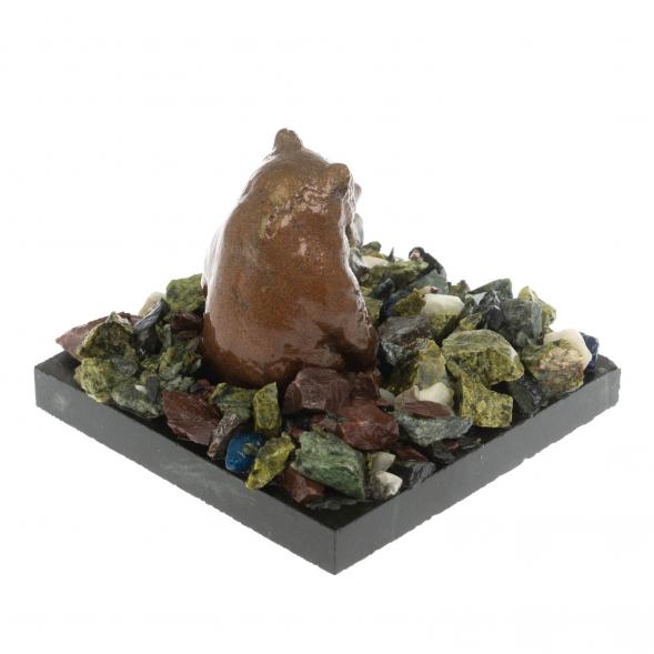 Сувенир &amp;quot;Мишка у камня сидящий&amp;quot; змеевик 116048