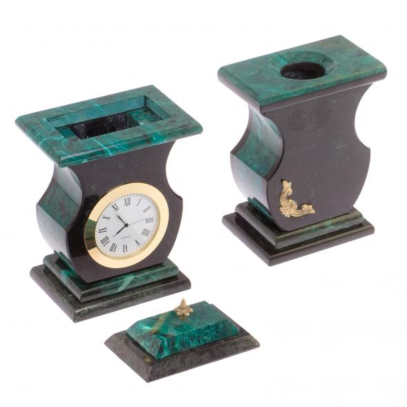 Настольный набор &amp;quot;Орел&amp;quot; змеевик с лотком А4 и бюваром 125946