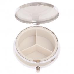 Таблетница на 3 отделения камень офит благородный цвет серебро