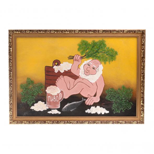 Картина из каменной крошки &amp;quot;Банька&amp;quot; багет 49х69 см 122564