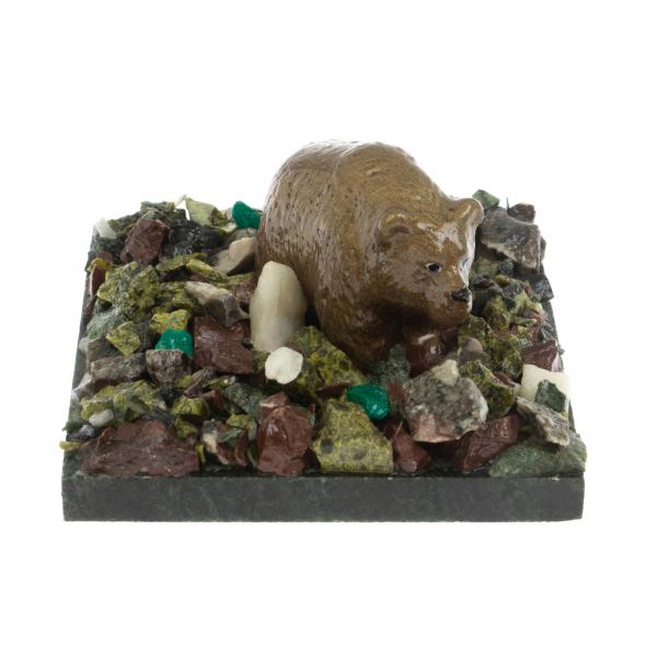 Сувенир &amp;quot;Мишка у камня&amp;quot; змеевик 116049