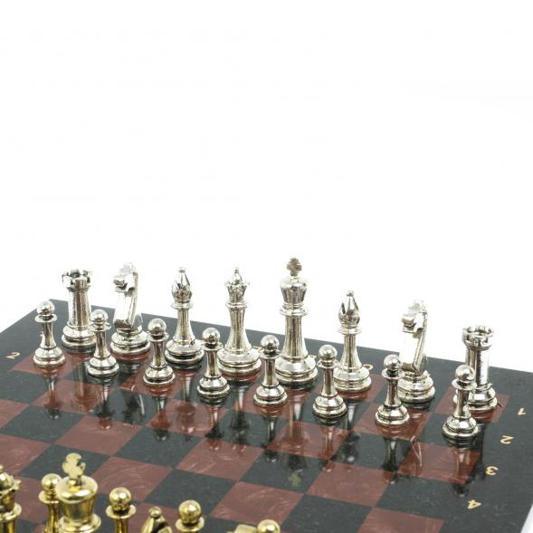 Шахматы турнирные &amp;quot;Стаунтон&amp;quot; доска 40х40 камень лемезит 124514