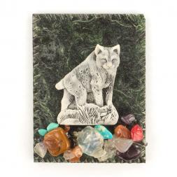 Магнит "Рысь" змеевик мрамолит