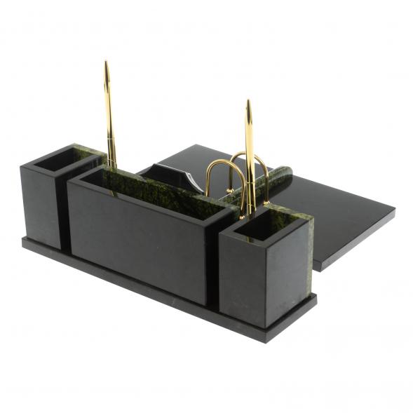 Настольный прибор &amp;quot;Щит&amp;quot; камень змеевик с символикой РФ 119678