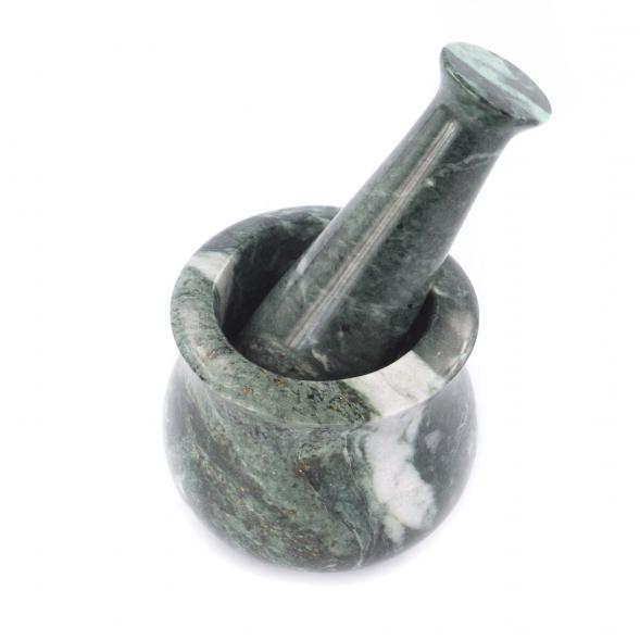 Каменная ступка с пестиком из змеевика 121256