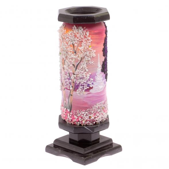 Ваза из камня &amp;quot;Зимний пейзаж&amp;quot; 8,5х8,5х21,5 см 125559