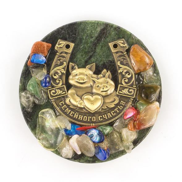 Магнит &amp;quot;Семейного счастья&amp;quot; змеевик самоцветы 119586