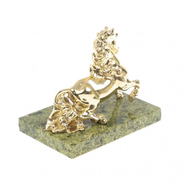 Статуэтка &amp;quot;Конь резвится&amp;quot; бронза змеевик 128937