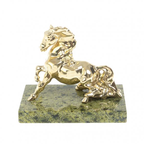Статуэтка &amp;quot;Конь резвится&amp;quot; бронза змеевик 128937