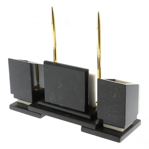 Настольный набор &amp;quot;Офисный&amp;quot; с гербом РФ из мрамора 129434