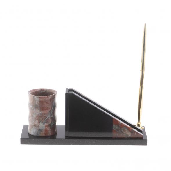 Письменный мини-набор с часами из яшмы 124351