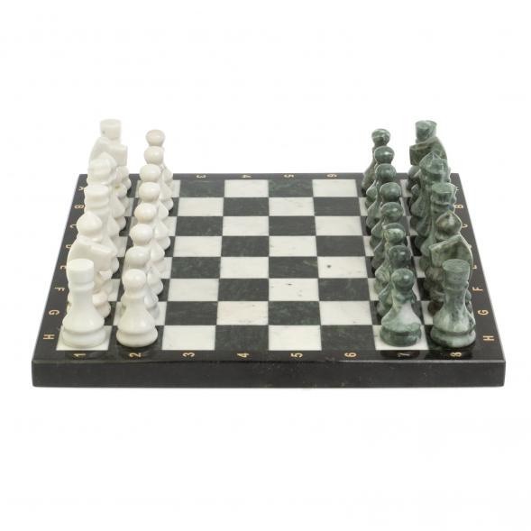 Каменные шахматы &amp;quot;Традиционные&amp;quot; доска 40х40 см мрамор шабовский змеевик 126997