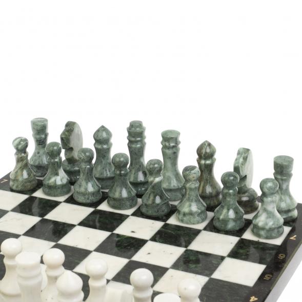 Каменные шахматы &amp;quot;Традиционные&amp;quot; доска 40х40 см мрамор шабовский змеевик 126997
