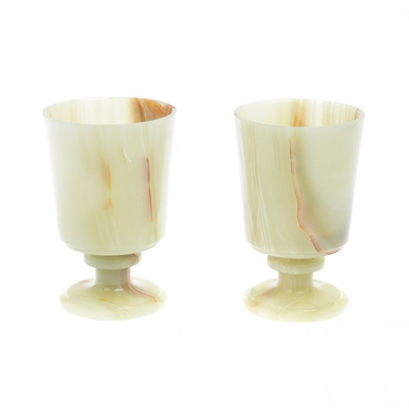 Набор рюмок 2 шт для мартини из оникса 8,5х13,5 см в футляре (3,5х5,5) 127474