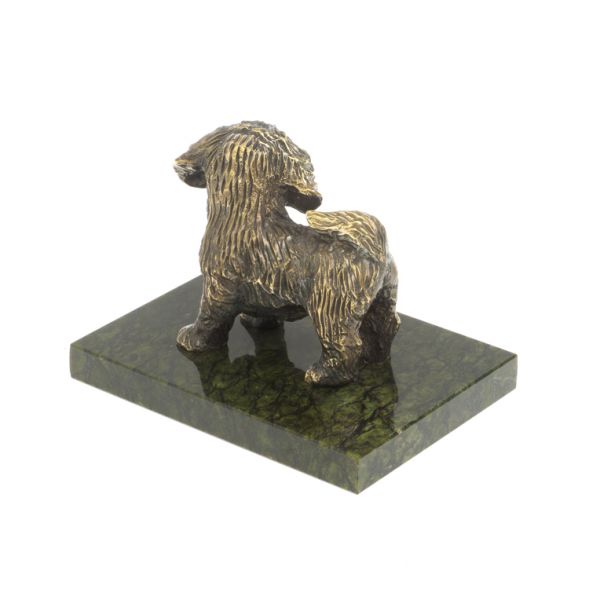 Статуэтка из бронзы &amp;quot;Щенок стоит&amp;quot; на змеевике 9х6,5х6,5 см 127553