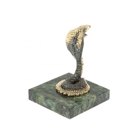 Статуэтка из бронзы «Кобра» на шабровском змеевике 128164