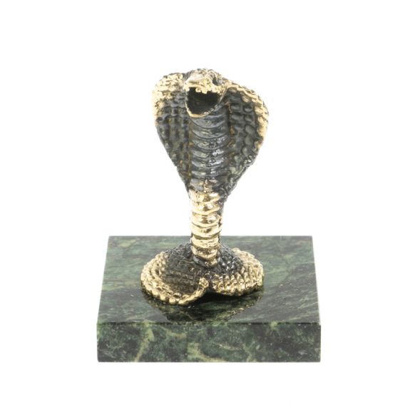 Статуэтка из бронзы «Кобра» на шабровском змеевике 128164