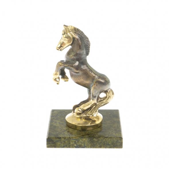 Статуэтка из бронзы &amp;quot;Лошадка&amp;quot; на подставке из змеевика 129242