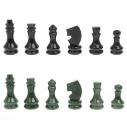 Шахматы с гравировкой "Турнирные" доска 42х42 см нефрит, габбро