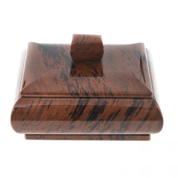 Шкатулка камень обсидиан коричневый 11,5х9,5х7 см 122361