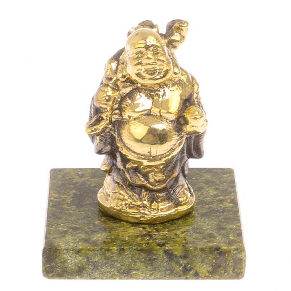 Статуэтка &amp;quot;Хотей&amp;quot; из бронзы на змеевике 125791