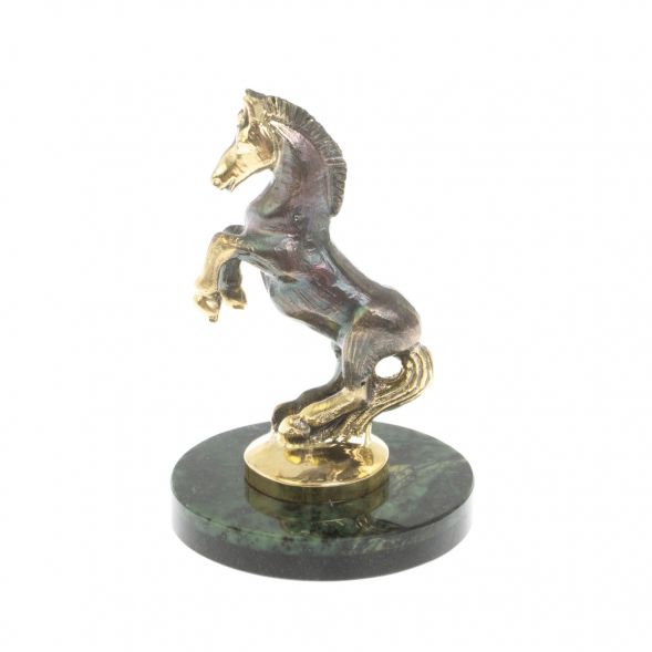 Статуэтка из бронзы &amp;quot;Лошадка&amp;quot; на подставке из нефрита 129243