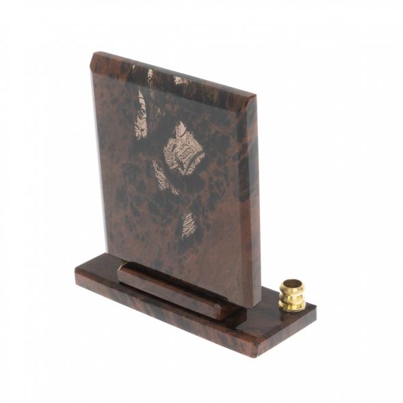 Икона настольная &amp;quot;Всецарица&amp;quot; из обсидиана с подсвечниками 122898