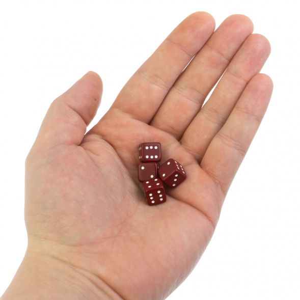 Кубики зарики 1 см красные 4 шт 128494