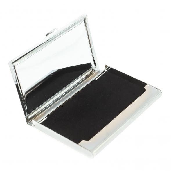 Карманная визитница из камня тигровый глаз цвет серебро 122427