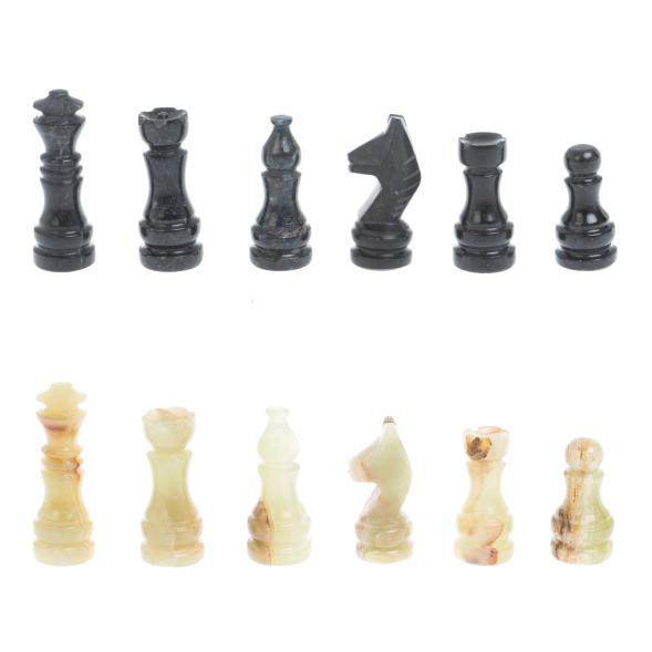 Сувенирные шахматы &amp;quot; Битва&amp;quot; камень оникс мрамор доска 20х20 см 127477