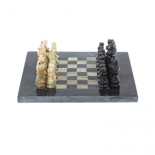Сувенирные шахматы &amp;quot; Битва&amp;quot; камень оникс мрамор доска 20х20 см 127477