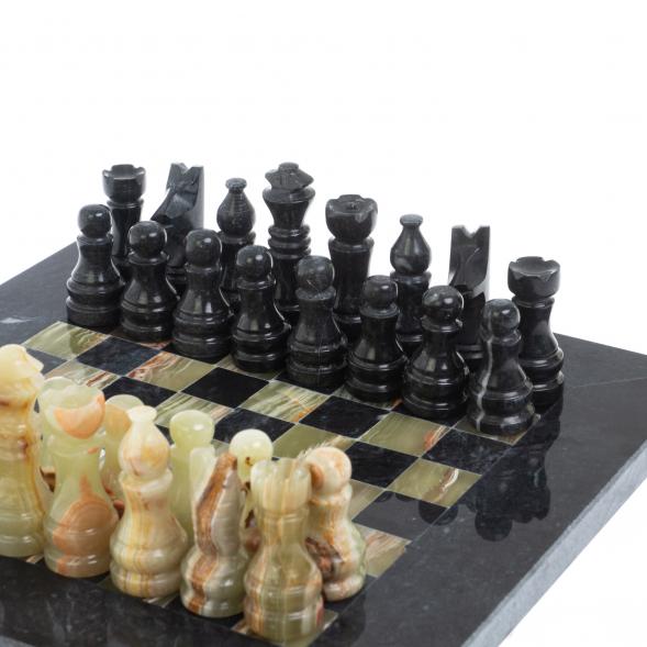 Сувенирные шахматы &amp;quot; Битва&amp;quot; камень оникс мрамор доска 20х20 см 127477