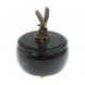 Шкатулка круглая &amp;quot;Орел&amp;quot; из черного змеевика 10,5х10,5х13,5 см 129086
