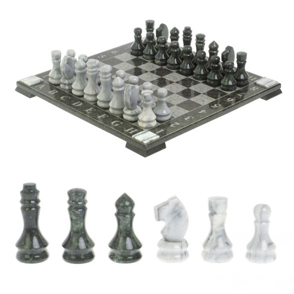 Шахматы &amp;quot;Турнирные&amp;quot; доска 41х41 см серый мрамор, змеевик 127236