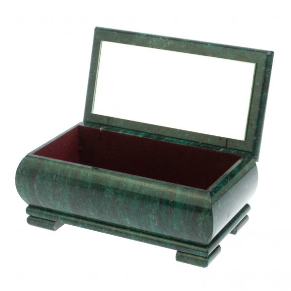 Шкатулка &amp;quot;Медведица с медвежатами&amp;quot; из змеевика 18х10х8,5 см 128423